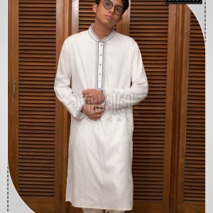Best Eid Festival Embroidered White Cotton Panjabi at Sadakalo