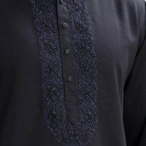 Black Jacquard Premium Fitted Panjabi