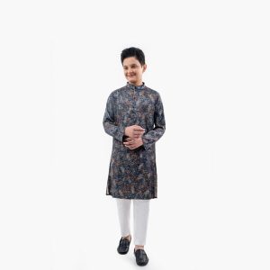 Boys Blue Contrasted Panjabi - LubnanBD