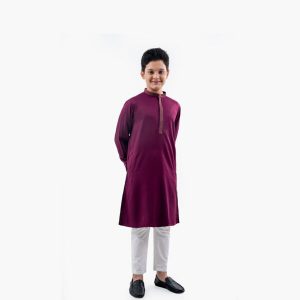 Boys Purple Color Printed Panjabi - LubnanBD