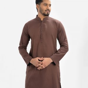 Brown Jacquard Slim Fitted Panjabi