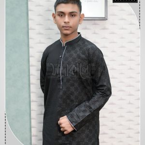 Eid Exclusive Lightweight Black Color Block Printed Panjabi