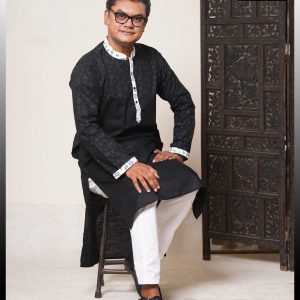 Ekushe Traditional Special Media Block Printed Cotton Panjabi