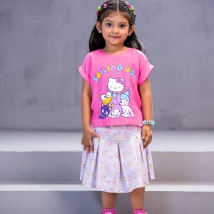 GIRLS WOVEN TOP WITH SKIRT