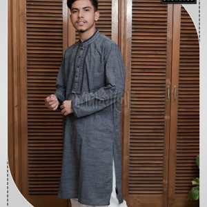 High Quality Comfortable Black Color Embroidered Cotton Panjabi