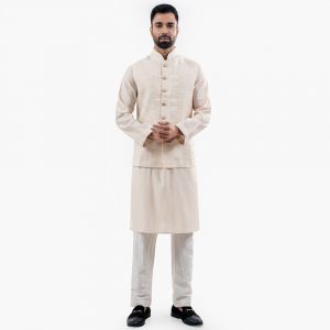 Lubnan Luxury Men’s Regular Fit Biscuit Color Premium Panjabi Set | Infinity Mega Mall