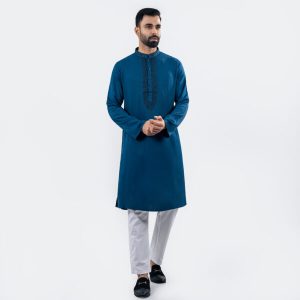 Lubnan Men’s Regular Fit Blue Color Panjabi - LubnanBD