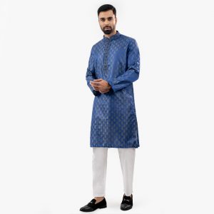 Lubnan Men’s Regular Fit Blue Color Premium Panjabi | Infinity Mega Mall