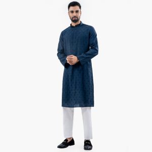 Lubnan Men’s Regular Fit Blue Color Premium Panjabi - LubnanBD