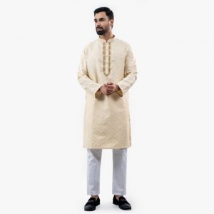 Lubnan Men’s Regular Fit Cream Color Panjabi | Infinity Mega Mall