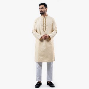 Lubnan Men’s Regular Fit Cream Color Panjabi | Infinity Mega Mall