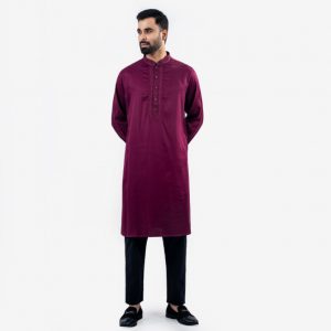 Lubnan Men’s Regular Fit Dark Purple Color Panjabi | Infinity Mega Mall
