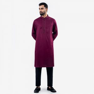 Lubnan Men’s Regular Fit Dark Purple Color Panjabi - LubnanBD