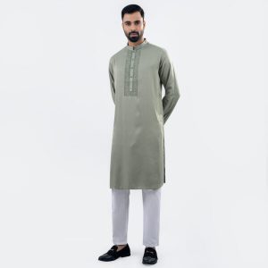 Lubnan Men’s Regular Fit Grey Color Panjabi - LubnanBD