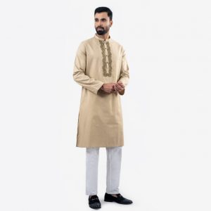 Lubnan Men’s Regular Fit Lite Golden Color Panjabi | Infinity Mega Mall