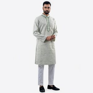 Lubnan Men’s Regular Fit Lite Lemon Color Panjabi - LubnanBD