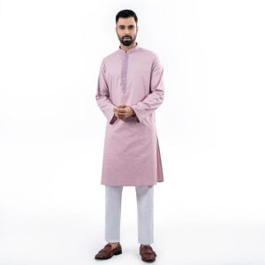 Lubnan Men’s Regular Fit Lite Pink Color Panjabi - LubnanBD