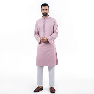 Lubnan Men’s Regular Fit Lite Pink Color Panjabi - LubnanBD