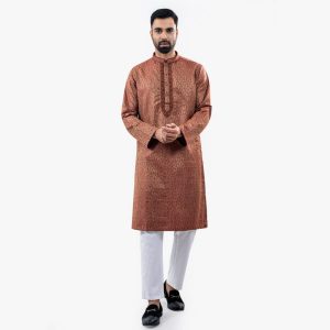 Lubnan Men’s Regular Fit Maroon Color Panjabi - LubnanBD