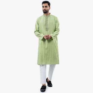 Lubnan Men’s Regular Fit Olive Color Panjabi - LubnanBD