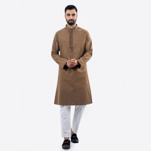Lubnan Men’s Regular Fit Premium Dark Brown Color Panjabi | Infinity Mega Mall
