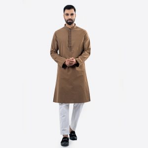 Lubnan Men’s Regular Fit Premium Dark Brown Color Panjabi | Infinity Mega Mall