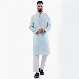 Lubnan Men’s Regular Fit Sky Color Premium Panjabi | Infinity Mega Mall