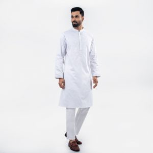 Lubnan Men’s Regular Fit White Color Panjabi | Infinity Mega Mall