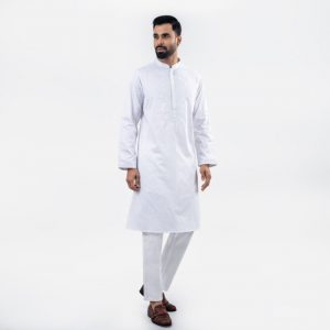 Lubnan Men’s Regular Fit White Color Panjabi | Infinity Mega Mall