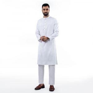 Lubnan Men’s Regular Fit White Color Panjabi - LubnanBD