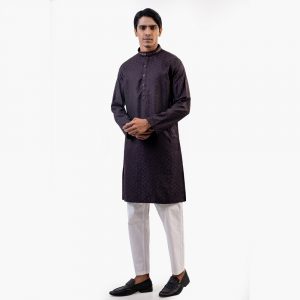 Lubnan Men’s Slim Fit Chocolate Colour Panjabi | Infinity Mega Mall