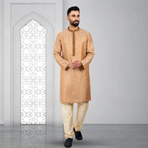 Lubnan Mens Brown Color Regular Fit Panjabi Set | Infinity Mega Mall