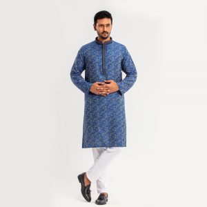 Lubnan Men's Regular Fit Blue Color Panjabi | Infinity Mega Mall