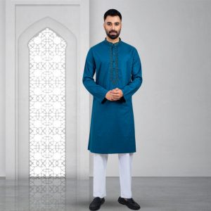 Lubnan Men's Regular Fit Bottle Green Color Panjabi | Infinity Mega Mall