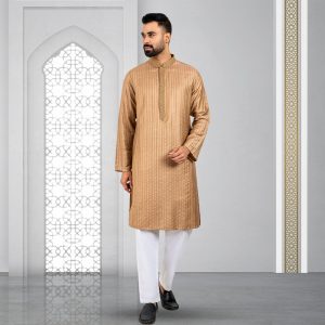 Lubnan Men's Regular Fit Brown Color Panjabi | Infinity Mega Mall