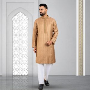 Lubnan Men's Regular Fit Brown Color Panjabi | Infinity Mega Mall