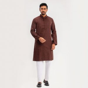 Lubnan Men's Regular Fit Coffee Color Panjabi | Infinity Mega Mall