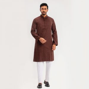 Lubnan Men's Regular Fit Coffee Color Panjabi | Infinity Mega Mall