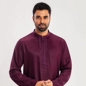 Lubnan Men's Regular Fit Imperial Purple Color Panjabi | Infinity Mega Mall