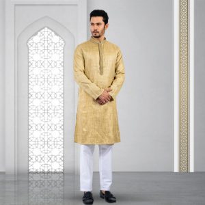 Lubnan Men's Regular Fit Light Olive Color Panjabi | Infinity Mega Mall