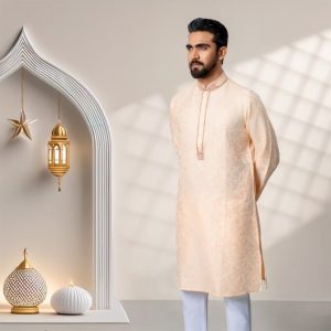 Lubnan Men's Regular Fit Light Pink Panjabi | Infinity Mega Mall