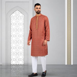 Lubnan Men's Regular Fit Maroon Color Panjabi | Infinity Mega Mall