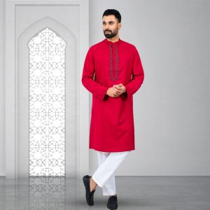 Lubnan Men's Regular Fit Maroon Color Panjabi | Infinity Mega Mall