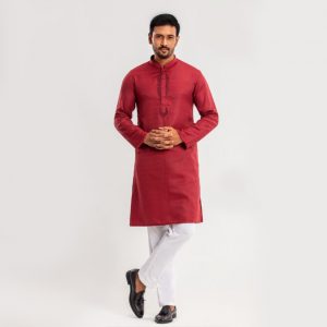 Lubnan Men's Regular Fit Maroon Color Panjabi | Infinity Mega Mall