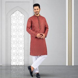 Lubnan Men's Regular Fit Maroon Color Panjabi | Infinity Mega Mall