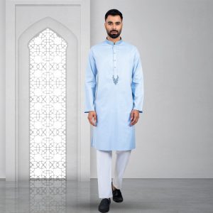 Lubnan Men's Regular Fit Sky Color Panjabi | Infinity Mega Mall