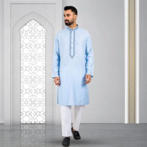 Lubnan Men's Regular Fit Sky Color Panjabi | Infinity Mega Mall