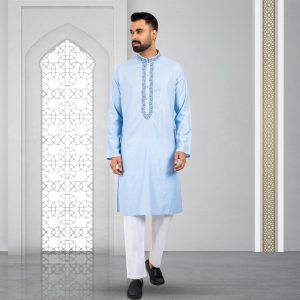 Lubnan Men's Regular Fit Sky Color Panjabi | Infinity Mega Mall