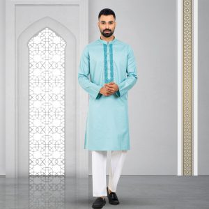 Lubnan Men's Regular Fit Turquoise Color Panjabi | Infinity Mega Mall