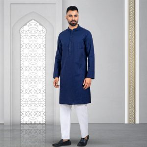 Lubnan Men's Slim Fit Blue Color Casual Panjabi | Infinity Mega Mall